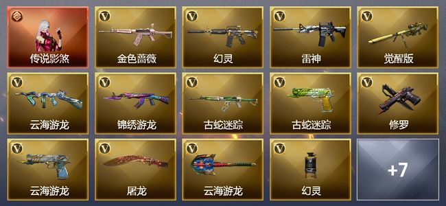 穿越火线（CF）1传说角色 1传说武器 3王者武器 21V武器 20V角色 3皮肤 可排位