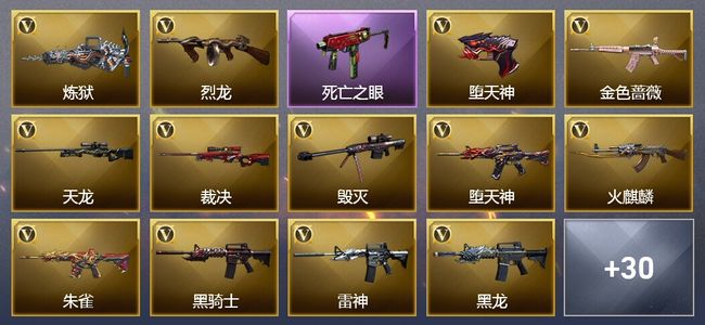 穿越火线（CF）6王者武器 6炫金武器 98V武器 10V角色 15皮肤 可排位