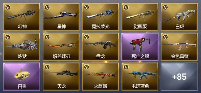 穿越火线（CF）26王者武器 3炫金武器 111V武器 51V角色 61皮肤 可排位