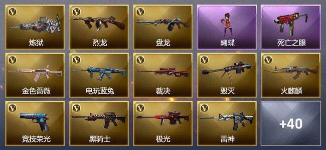 穿越火线（CF）20王者武器 2炫金武器 75V武器 22V角色 22皮肤 可排位