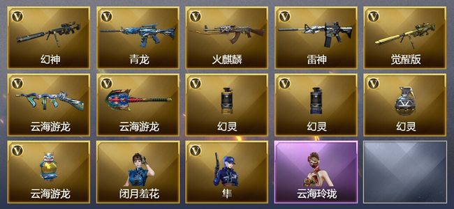 穿越火线（CF）1王者武器 13V武器 20V角色 2皮肤 可排位
