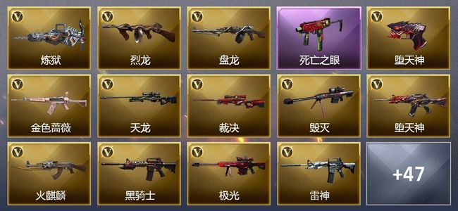 穿越火线（CF）10王者武器 6炫金武器 118V武器 14V角色 19皮肤 可排位