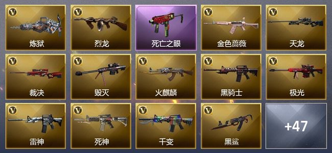 穿越火线（CF）12王者武器 8炫金武器 65V武器 19V角色 22皮肤 可排位