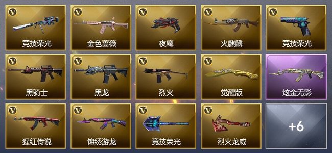 穿越火线（CF）1王者武器 1炫金武器 36V武器 8V角色 7皮肤 可排位