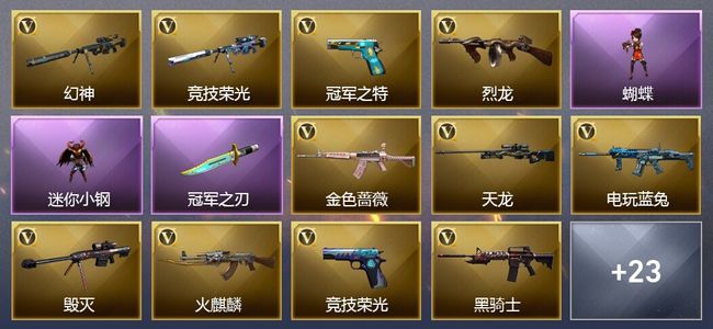 穿越火线（CF）1王者武器 38V武器 6V角色 7皮肤 可排位