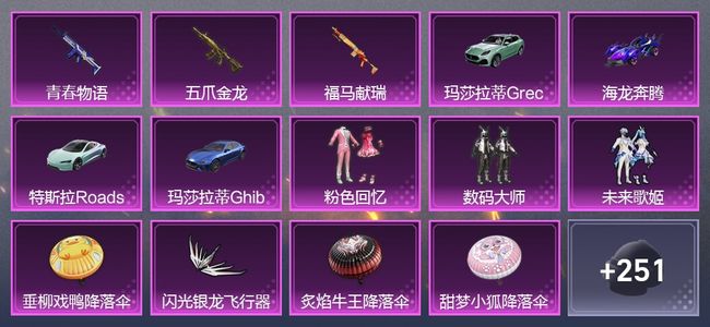 和平精英【苹果版】4载具 3升级枪 3粉装 1尾迹 116套装 57873热力 9印记