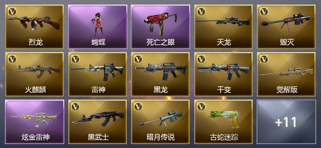 穿越火线（CF）1王者武器 1炫金武器 33V武器 16V角色 3皮肤 可排位