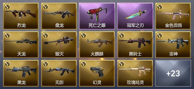 穿越火线（CF）0传说角色 0传说武器 1王者武器 0炫金武器 34V武器 14V角色 9皮肤 可排位 无