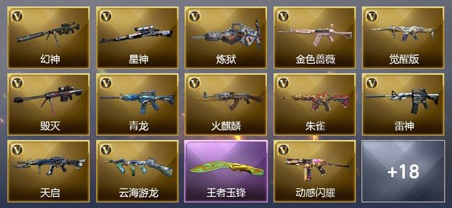 穿越火线（CF）0传说角色 0传说武器 3王者武器 0炫金武器 24V武器 13V角色 13皮肤 可排位 无