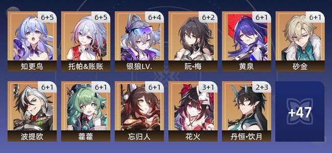 崩坏：星穹铁道207黄 151角色黄 56光锥黄 36五星角色 28五星光锥 70级 男主