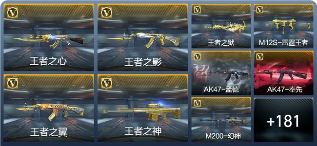 穿越火线：枪战王者V8 13王者武器 212英雄武器 1英雄角色 363万化 枪王SSS