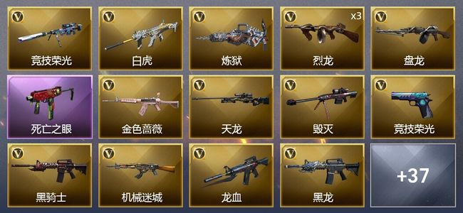 穿越火线（CF）1王者武器 3炫金武器 58V武器 1V角色 7皮肤 可排位 新锐