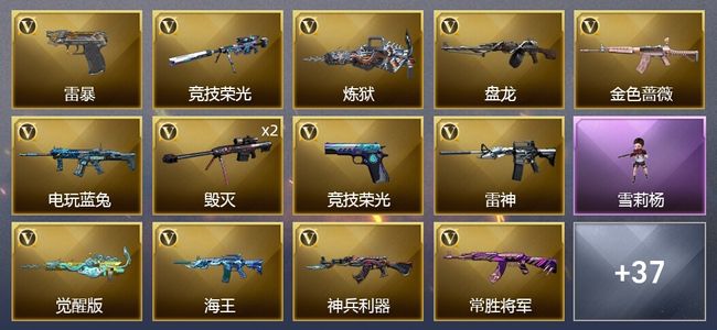 穿越火线（CF）1王者武器 36V武器 1V角色 10皮肤 可排位 新锐