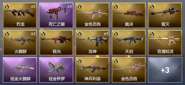 穿越火线（CF）2炫金武器 24V武器 1V角色 9皮肤 可排位