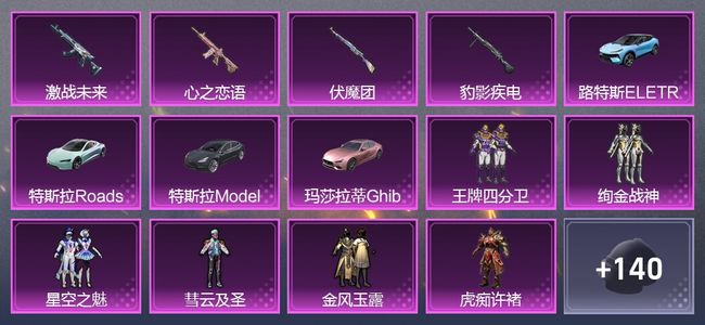 和平精英4升级枪 6粉装 1尾迹 4印记