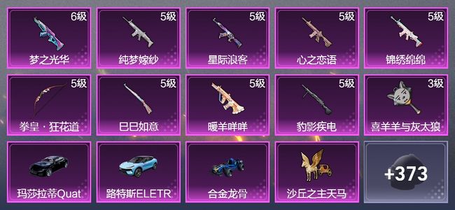 和平精英3载具 10升级枪 16粉装 2飞行器 220枪皮 153套装 75860热力 17印记 皇冠