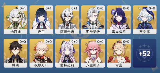 原神27黄 22角色黄 5武器黄 18五星角色 5五星武器 女主 57级