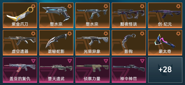 无畏契约10橙皮 8紫皮 42皮肤 25920皮肤总价值 710已用源晶