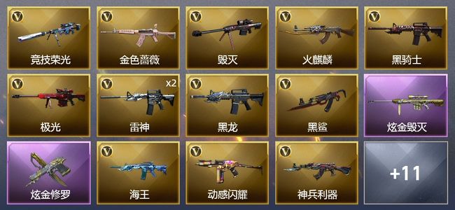 穿越火线（CF）2炫金武器 23V武器 6皮肤 可排位 新锐