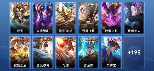 王者荣耀5传说 47史诗 206皮肤 121英雄 至尊星耀V