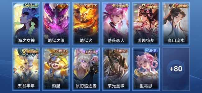 王者荣耀V5 2传说 21史诗 91皮肤 尊贵铂金II