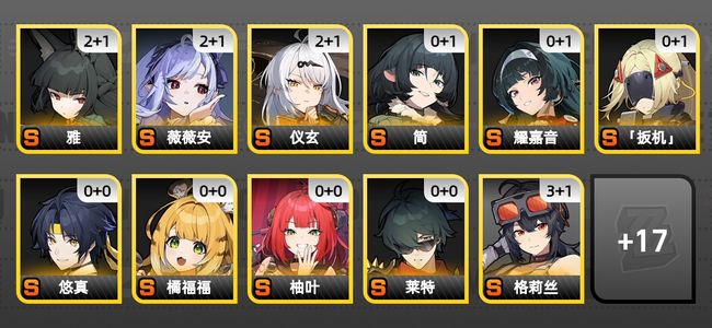 绝区零42黄 31角色黄 16S角色 10S音擎 8S邦布 59