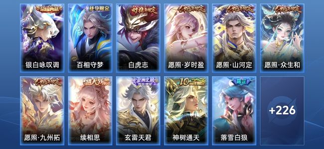 王者荣耀V8 1典藏 22传说 61史诗 236皮肤 最强王者