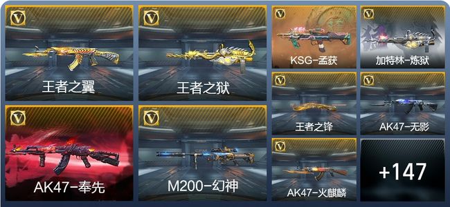 穿越火线：枪战王者V8 6王者武器 159英雄武器 5英雄角色 291万化 枪皇S