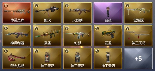 穿越火线（CF）1传说武器 13V武器 1V角色 6皮肤 可排位 新锐