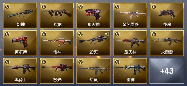 穿越火线（CF）2炫金武器 74V武器 2V角色 12皮肤 可排位 新锐