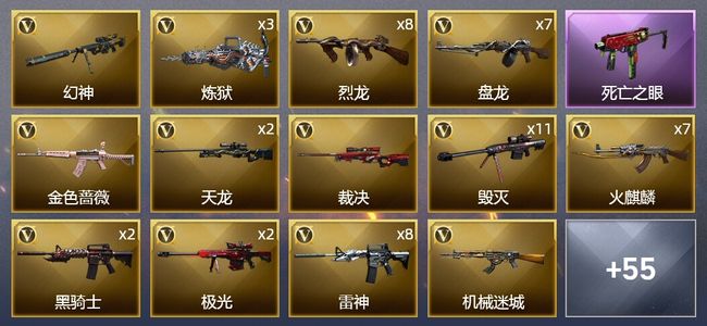 穿越火线（CF）13王者武器 5炫金武器 134V武器 5V角色 27皮肤 可排位 新锐