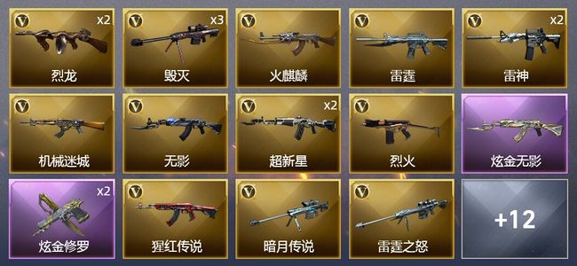 穿越火线（CF）2炫金武器 50V武器 2V角色 3皮肤 可排位 枪王