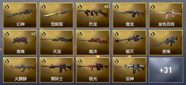 穿越火线（CF）1炫金武器 66V武器 4V角色 16皮肤 可排位 新锐