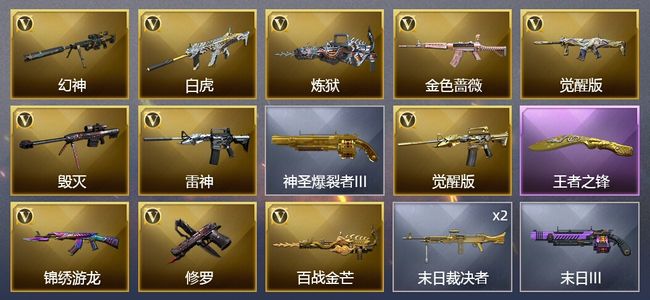 穿越火线（CF）1王者武器 11V武器 19皮肤 可排位