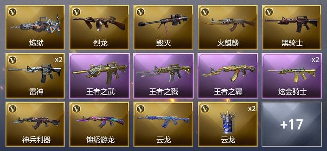 穿越火线（CF）3王者武器 1炫金武器 27V武器 12皮肤 可排位 新锐