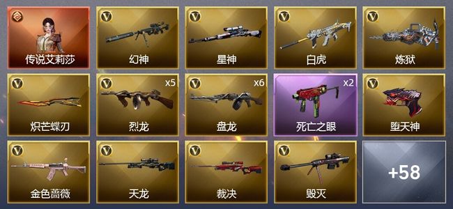 穿越火线（CF）1传说角色 1王者武器 2炫金武器 81V武器 6V角色 28皮肤 可排位 新锐