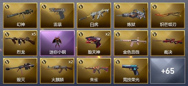 穿越火线（CF）4王者武器 2炫金武器 101V武器 3V角色 22皮肤 可排位 新锐