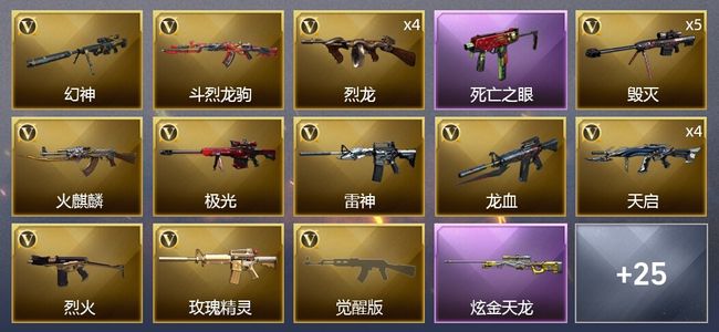 穿越火线（CF）3王者武器 1炫金武器 49V武器 2V角色 11皮肤 可排位 枪王