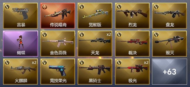 穿越火线（CF）1传说武器 3王者武器 5炫金武器 110V武器 4V角色 20皮肤 可排位 专家