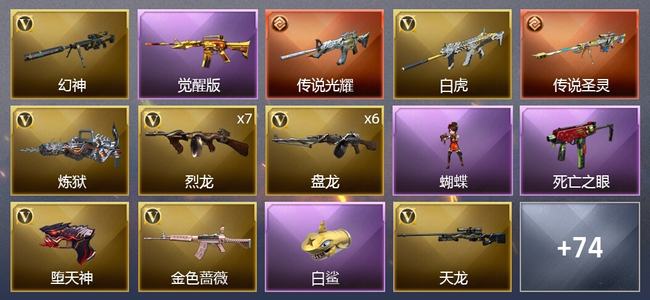 穿越火线（CF）2传说武器 1王者武器 2炫金武器 110V武器 6V角色 15皮肤 可排位 枪王