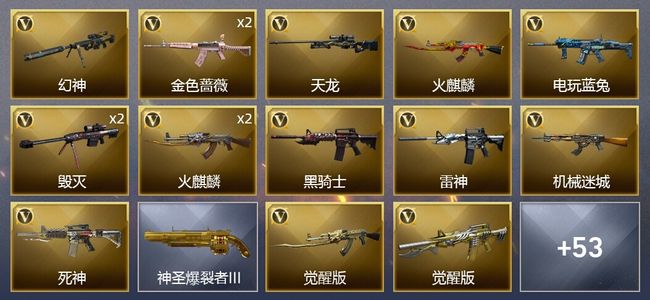 穿越火线（CF）2王者武器 51V武器 1V角色 24皮肤 可排位 传奇
