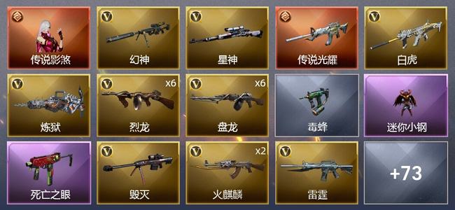 穿越火线（CF）1传说角色 1传说武器 1炫金武器 87V武器 6V角色 15皮肤 可排位 精英