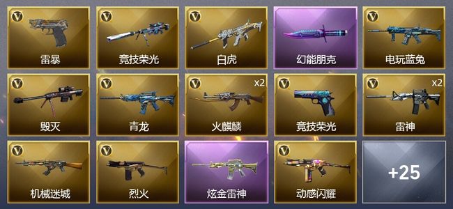 穿越火线（CF）1炫金武器 37V武器 1V角色 14皮肤 可排位 宗师
