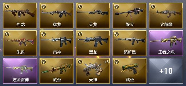 穿越火线（CF）0传说角色 0传说武器 1王者武器 1炫金武器 25V武器 1V角色 9皮肤 新锐