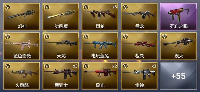 穿越火线（CF）6王者武器 3炫金武器 87V武器 2V角色 15皮肤 可排位 新锐