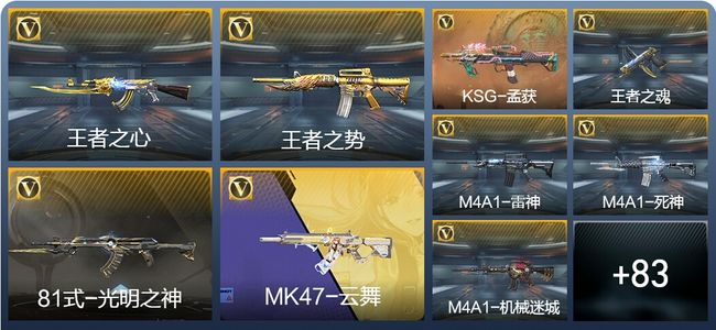 穿越火线：枪战王者V5 5王者武器 110英雄武器 1英雄角色 185万化 枪神