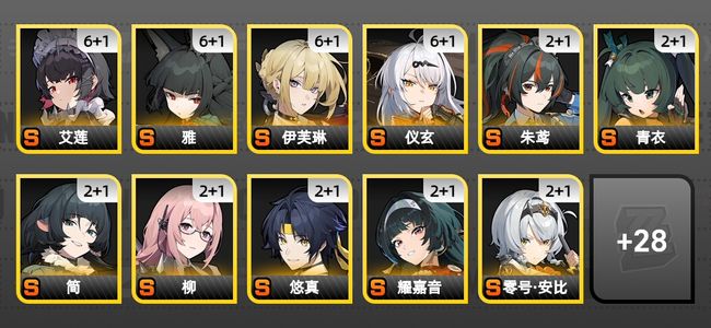 绝区零126黄 102角色黄 27S角色 24S音擎 15S邦布 男主 60