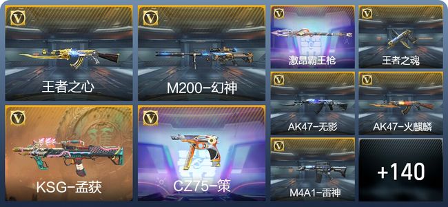 穿越火线：枪战王者V3 5王者武器 168英雄武器 2英雄角色 275万化 枪皇S