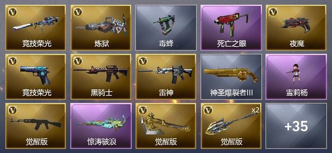 穿越火线（CF）1王者武器 1炫金武器 50V武器 3V角色 9皮肤 可排位 专家