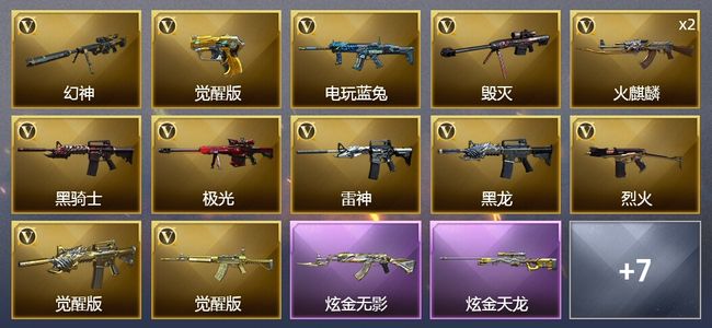 穿越火线（CF）2炫金武器 19V武器 17皮肤 可排位 枪王